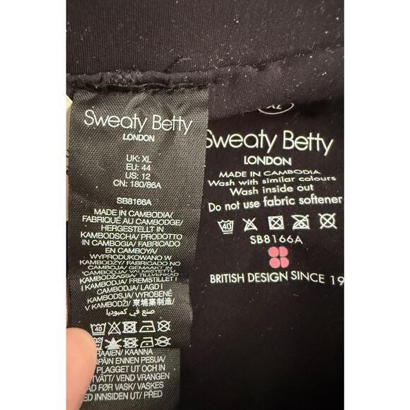 Sweaty Betty Slip Stream Run Shorts Womens XL Black SB Slot Print Lined Running - Picture 5 of 9